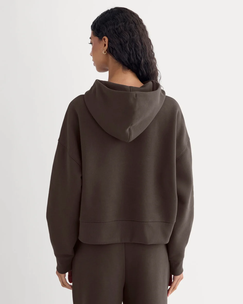 Cropped Luxe Fleece Hoodie | Dark Chocolate
