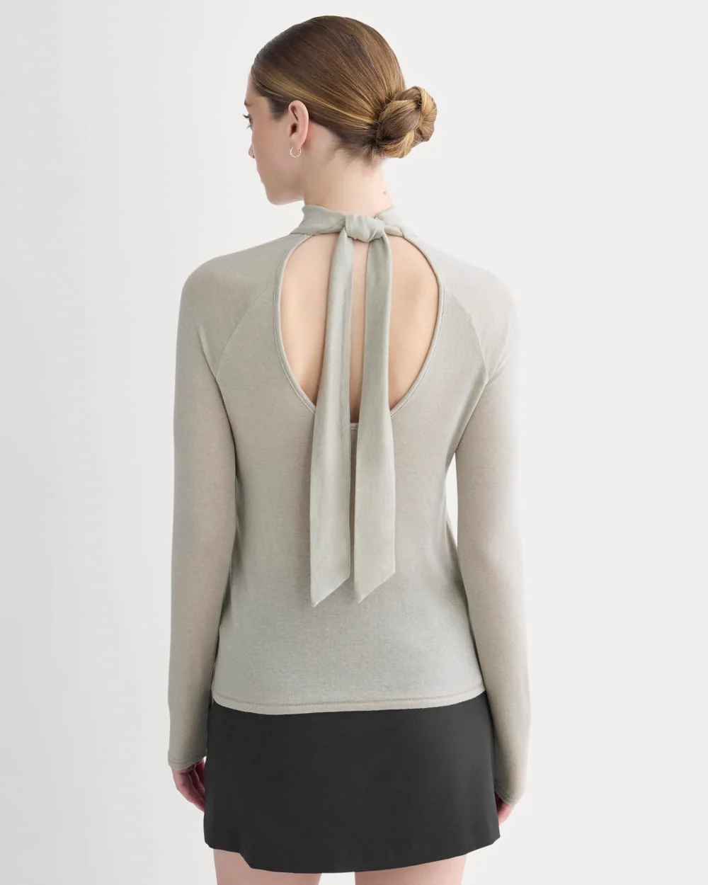 Tie-Neck Top in Butterluxe | Heather Wheat