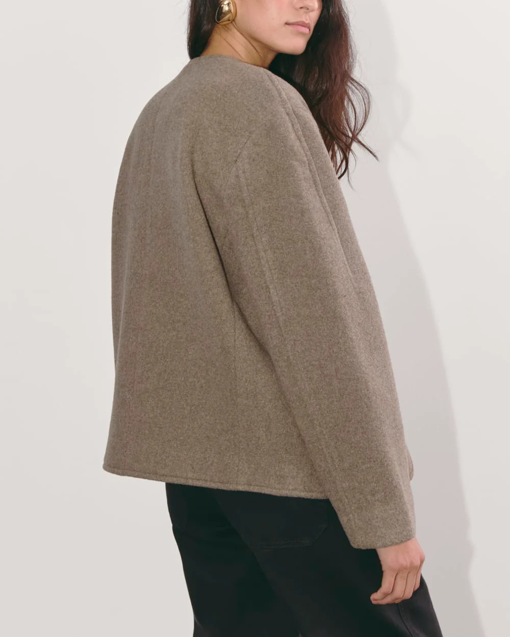 The Cocoon Coat in Wool | Taupe