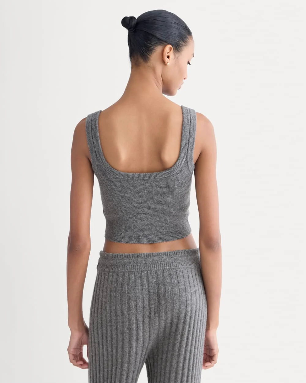 Cashmere Cropped Tank | Heather Charcoal