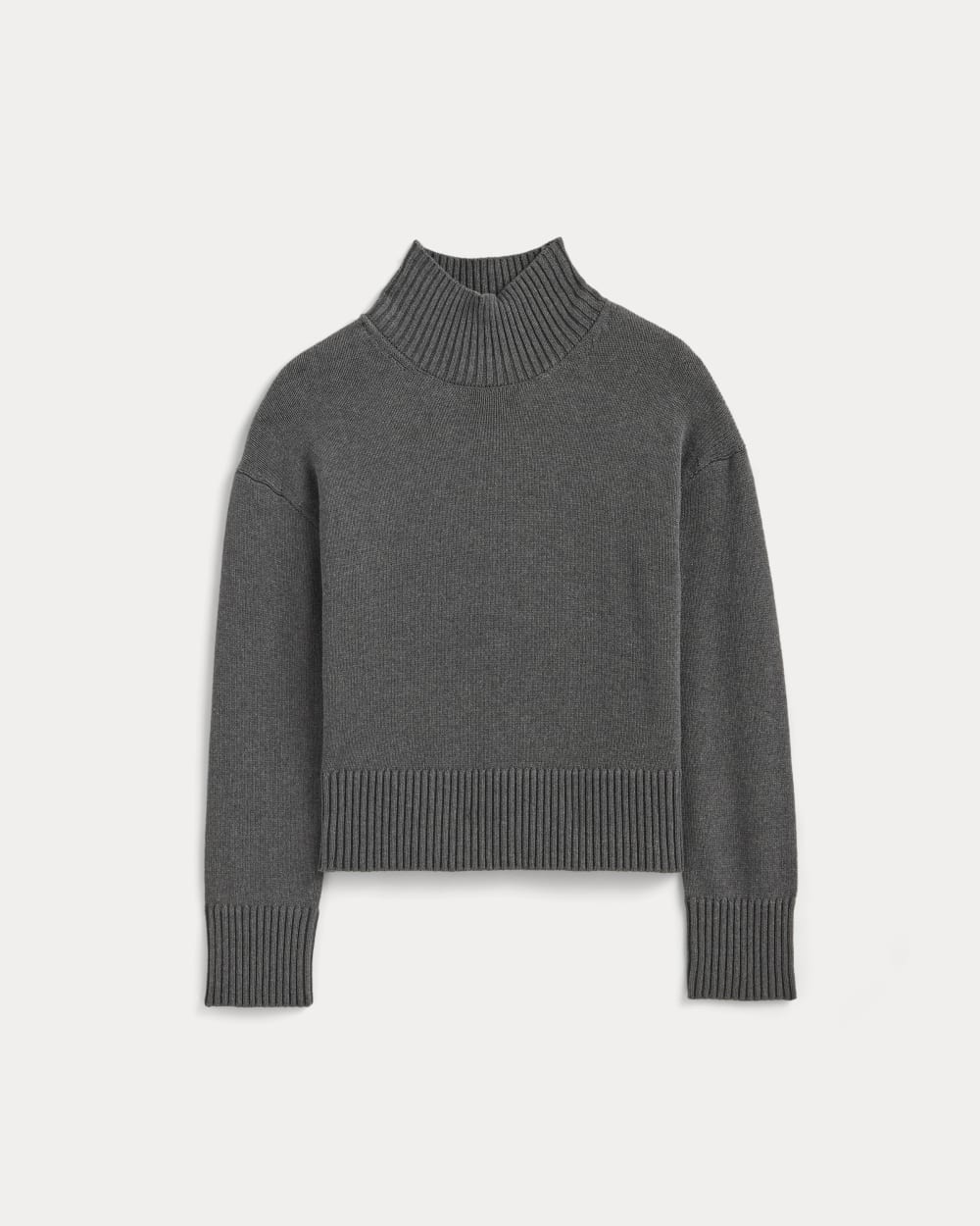 The Boxy Turtleneck in Everyday Cotton | Heathered Charcoal