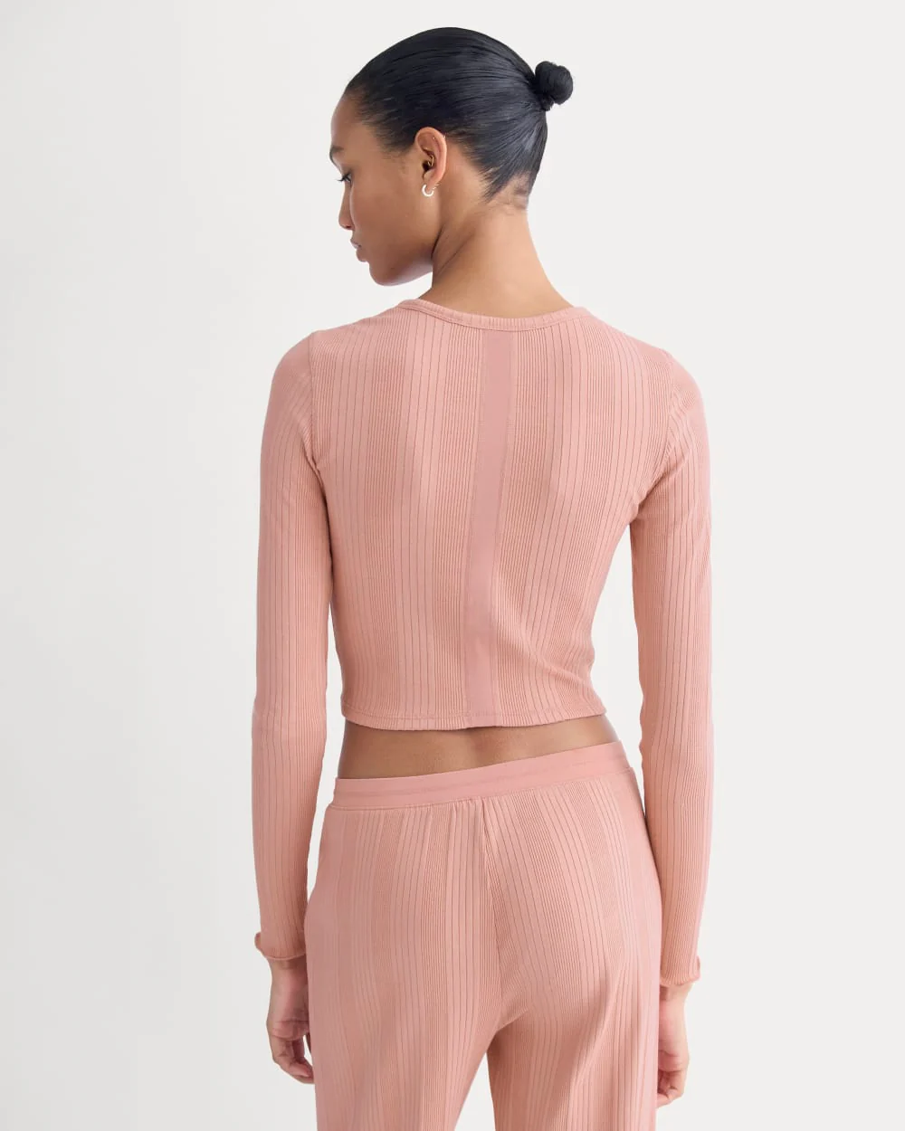 Lounge Rib Cropped Shirt | Ash Rose