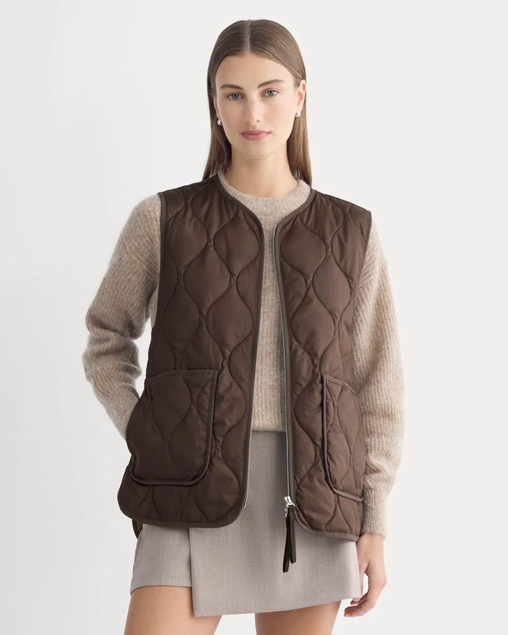 ReNew Quilted Vest | Coffee Bean