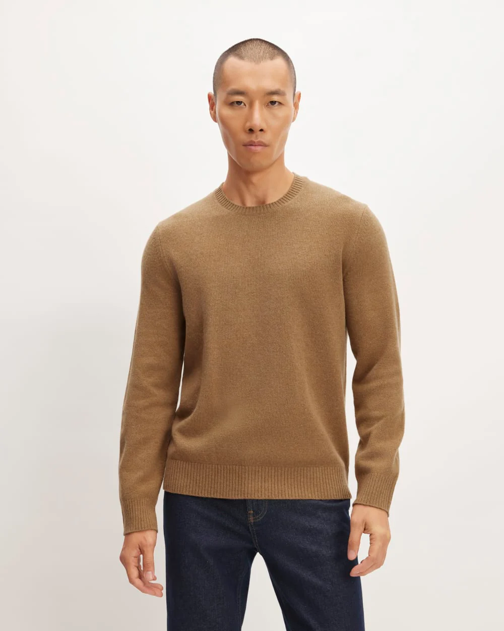 The Premium Merino Crew Neck Sweater | Deep Camel