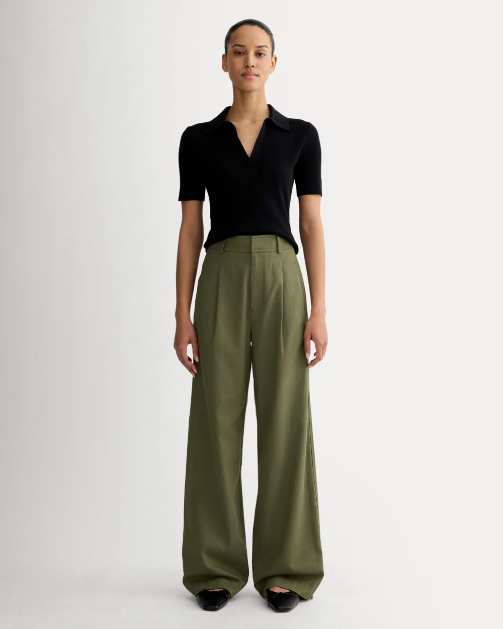 The Draper Pleated Pant in Buttersmooth | Kalamata | 32 Inseam