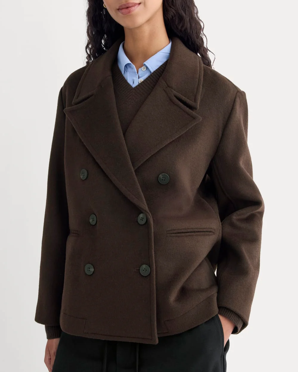 ReWool Short Peacoat | Dark Chocolate