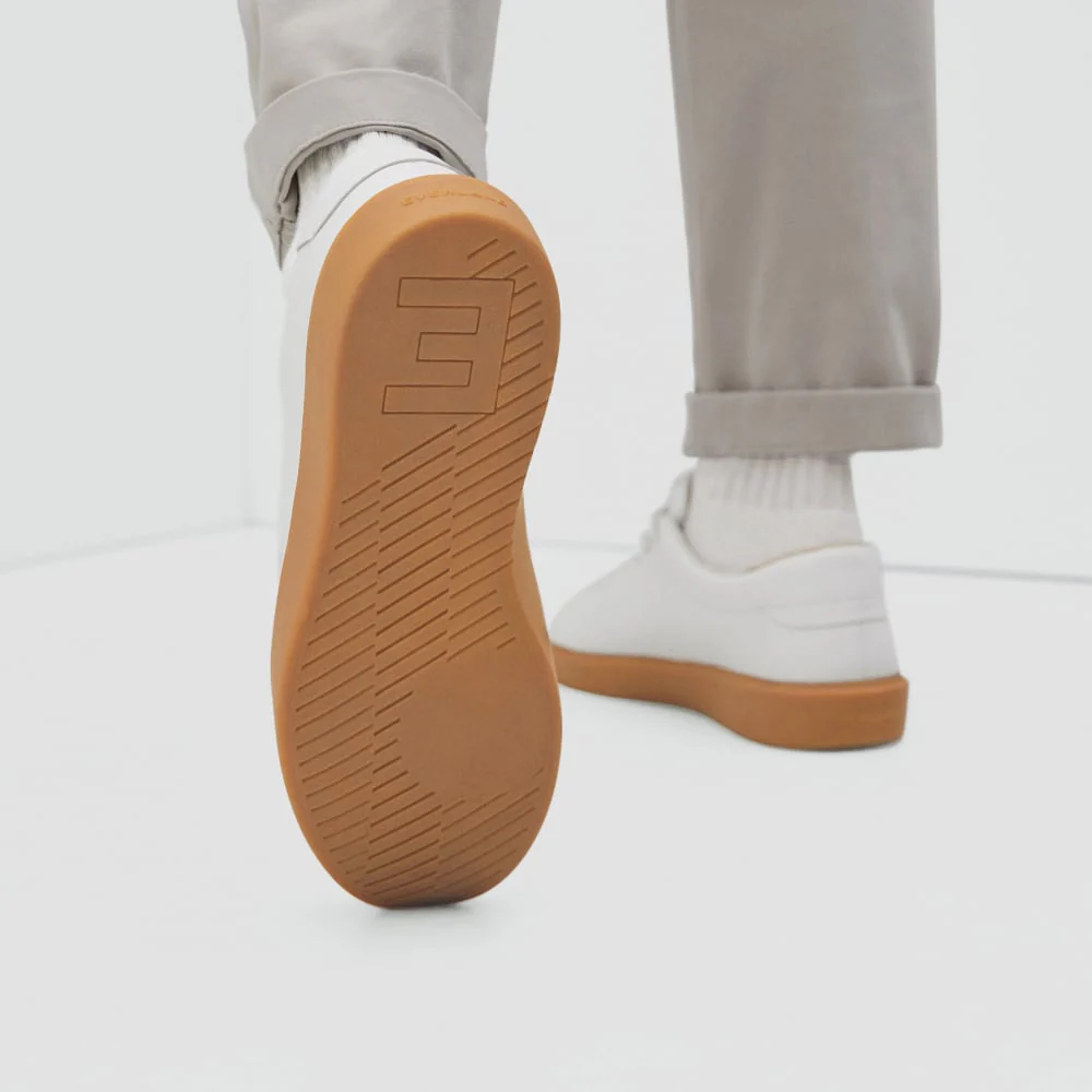 The ReLeather® Tennis Shoe  | White / Gum Sole