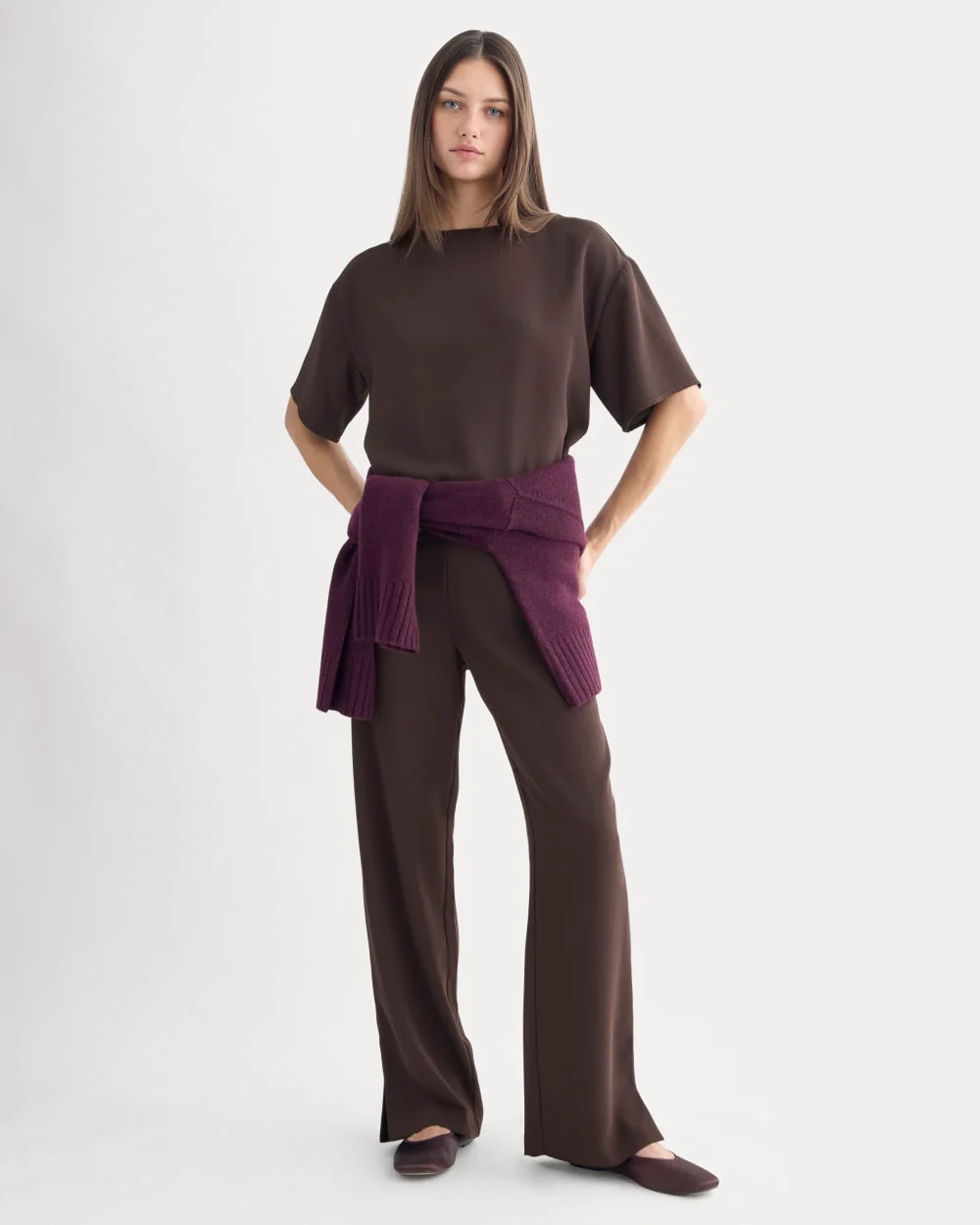 Drapey Crepe Top | Dark Chocolate