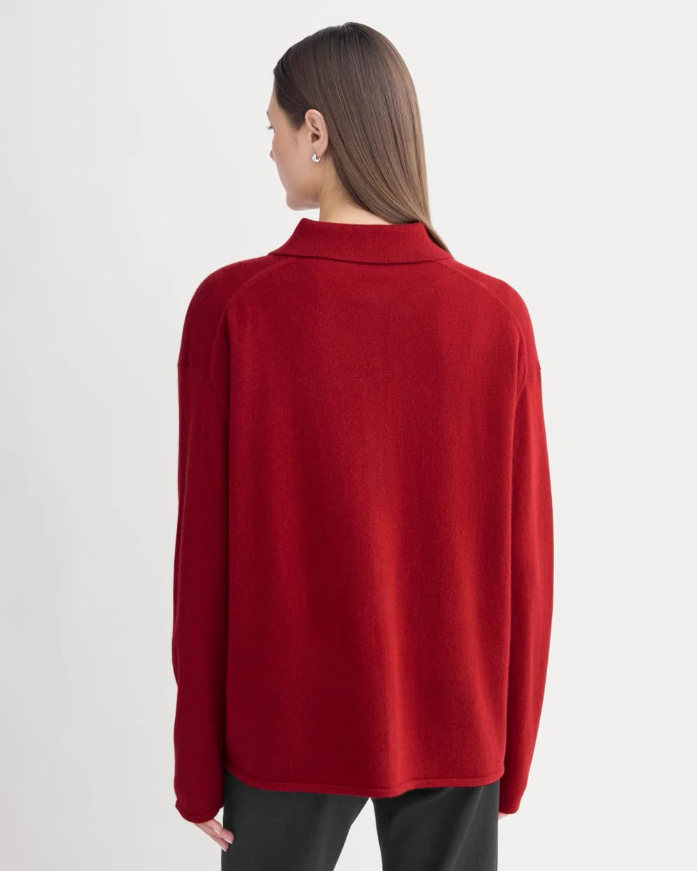 Cashmere Button-Up Shirt | Berry Red