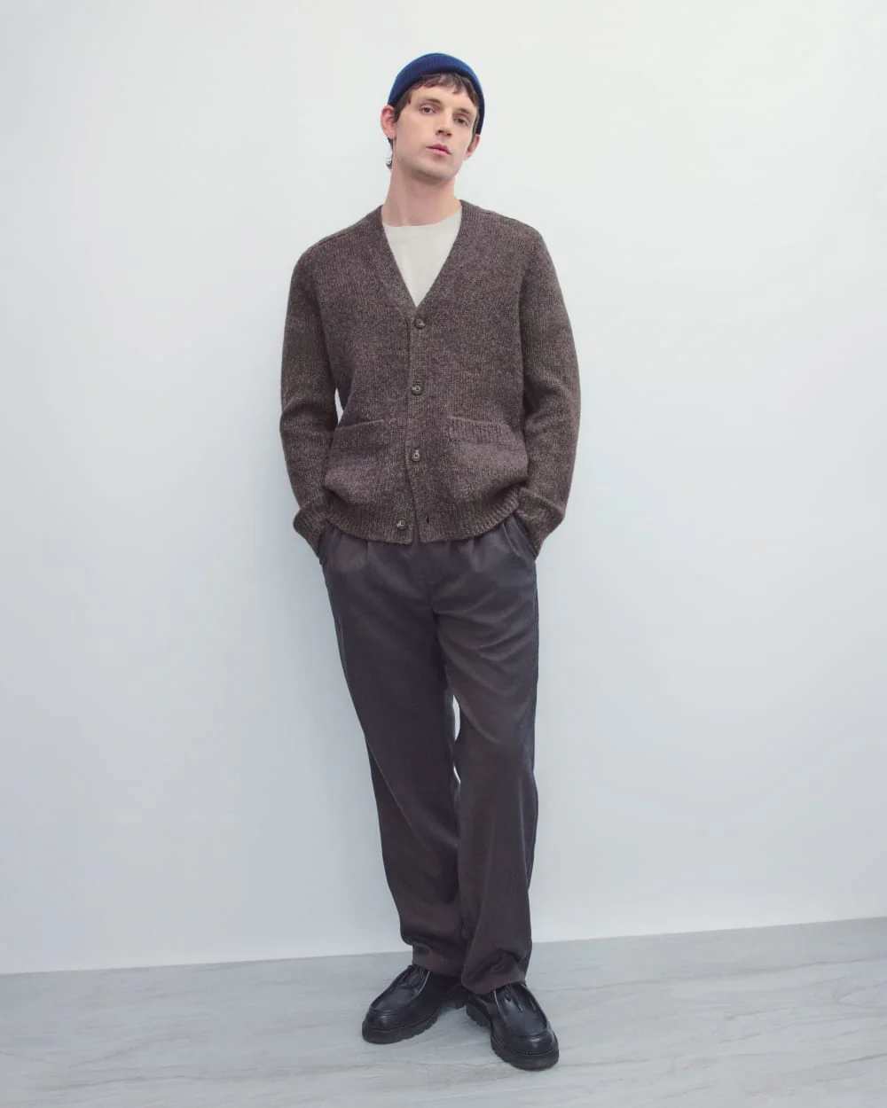 Pleated Trouser in Tailor Twill | Heathered Fudge