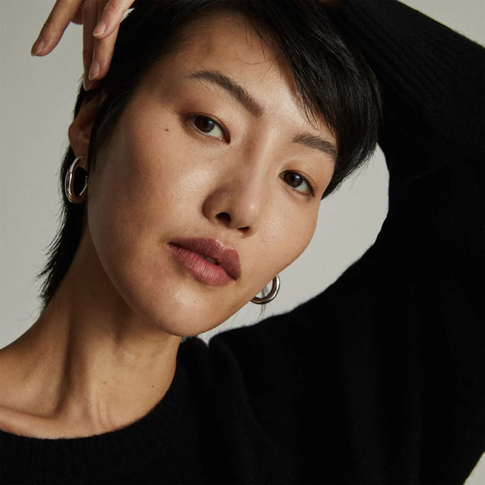 The Cashmere Boxy Crew | Black