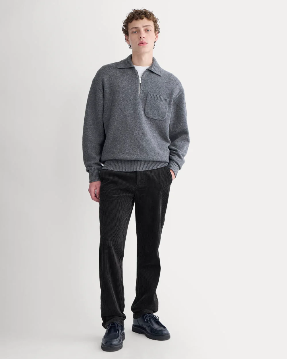 Luxe Merino Quarter-Zip Pullover | Heathered Charcoal