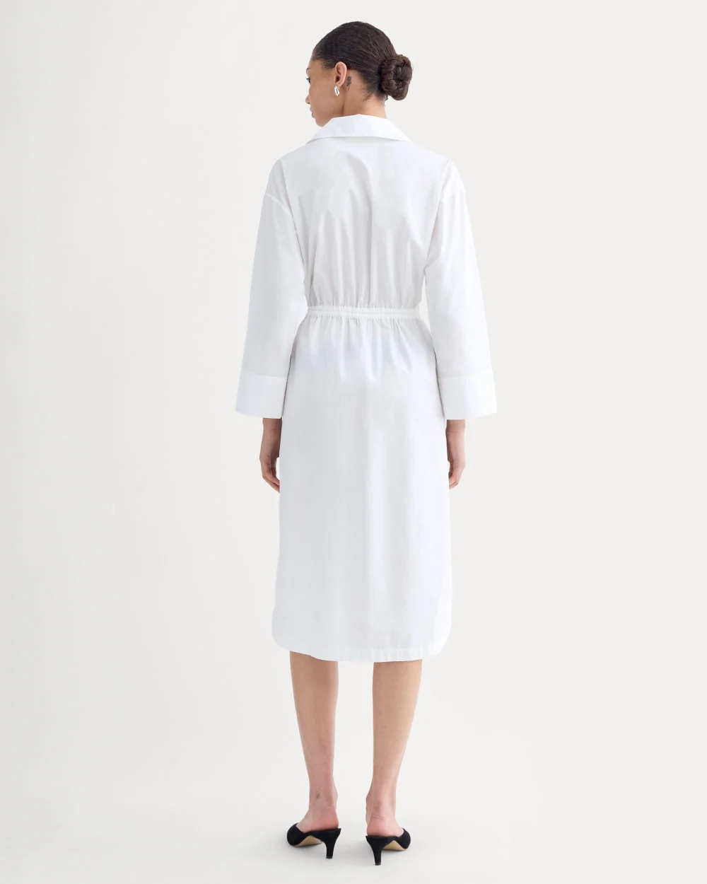 The Drawcord Shirtdress in Ultrasoft Cotton | White
