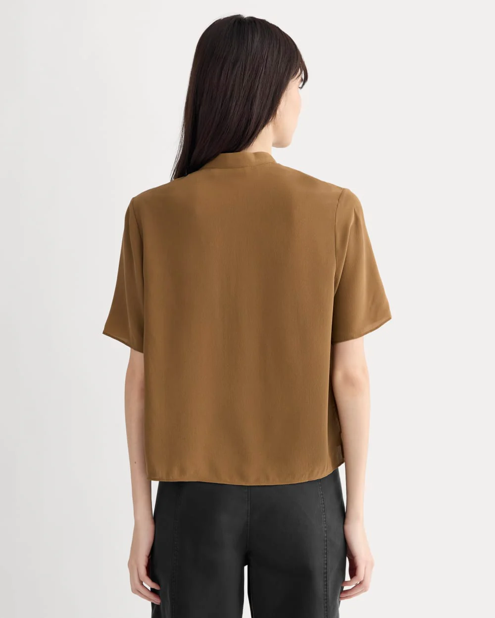 The Popover Top in Washable Silk | Toffee