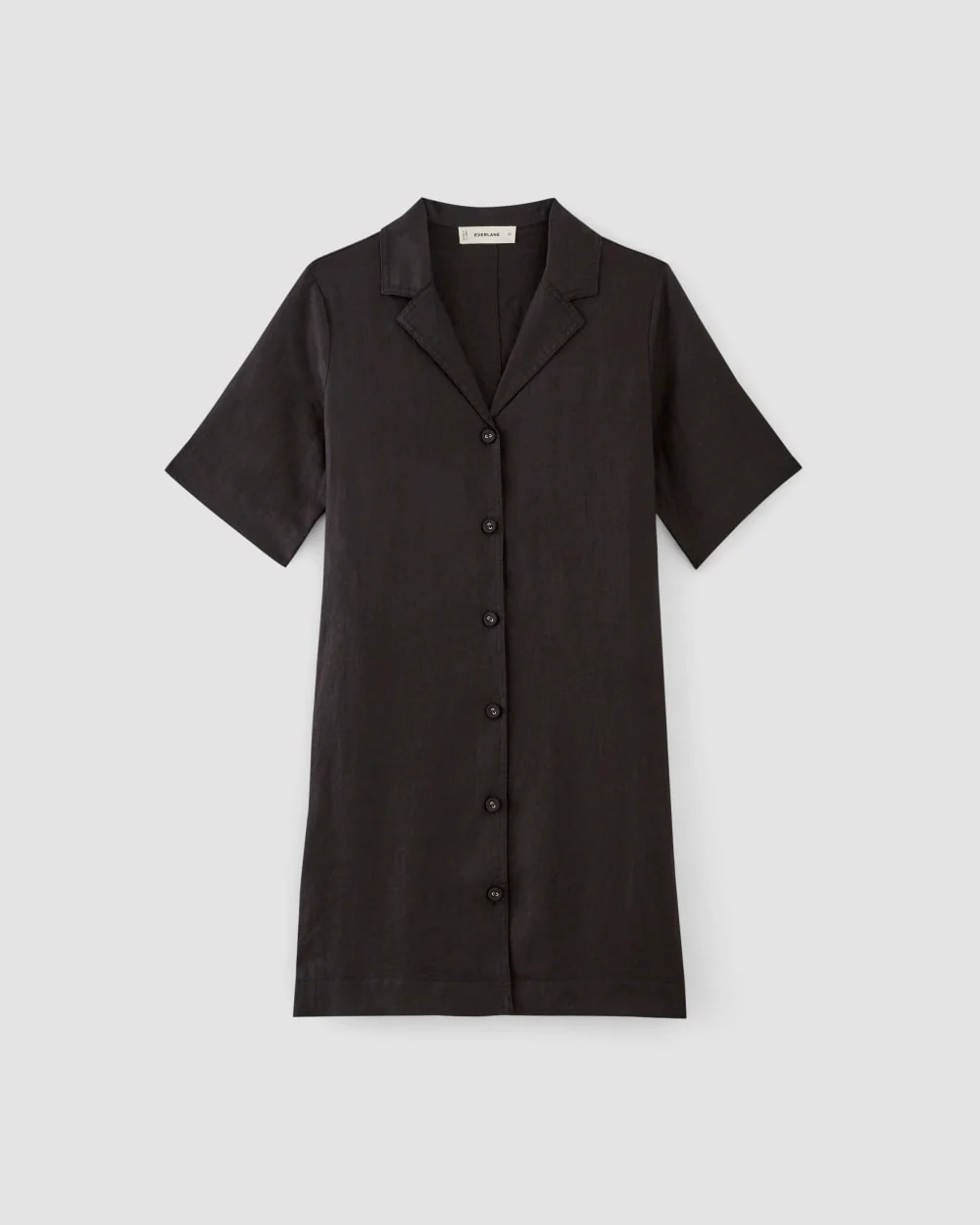 The Shirtdress in Linen | Black