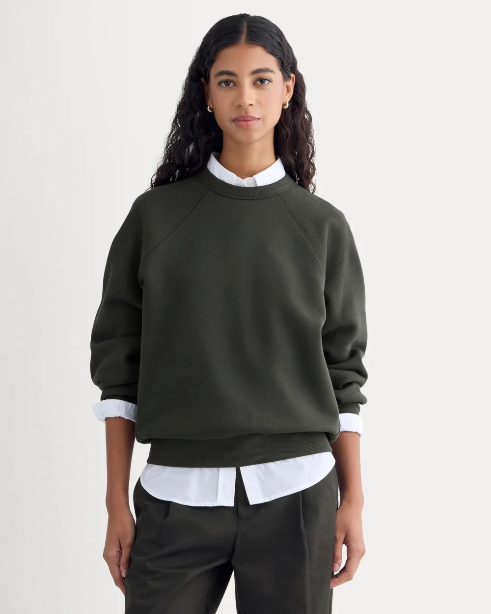 Luxe Fleece Raglan Crewneck | Washed Black