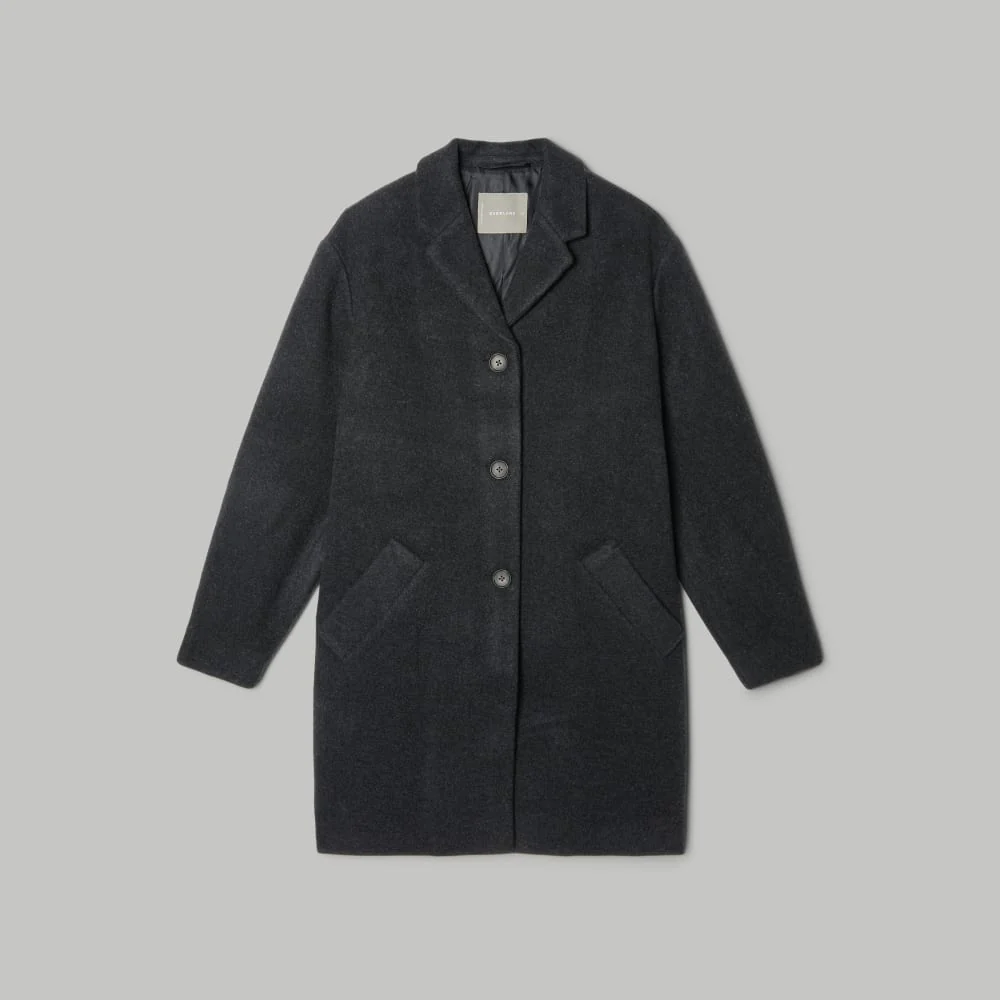 The Italian ReWool® Cocoon Coat | Heathered Black