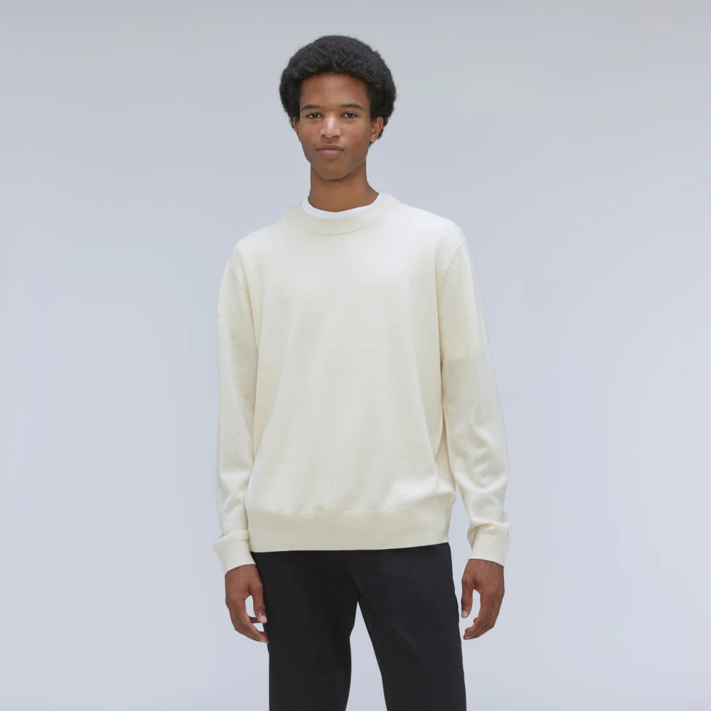 The Merino-Blend Crewneck Sweater | Off White