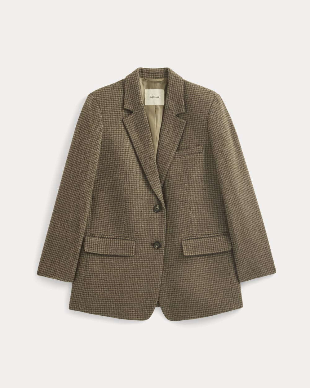 The Oversized Blazer in Wool | Brown Houndstooth