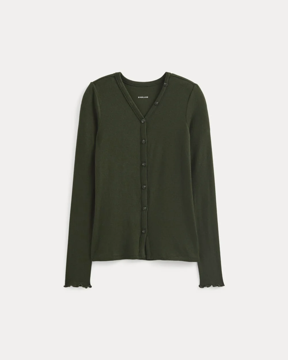 Sheer V-Neck Cardigan in Butterluxe | Dark Green
