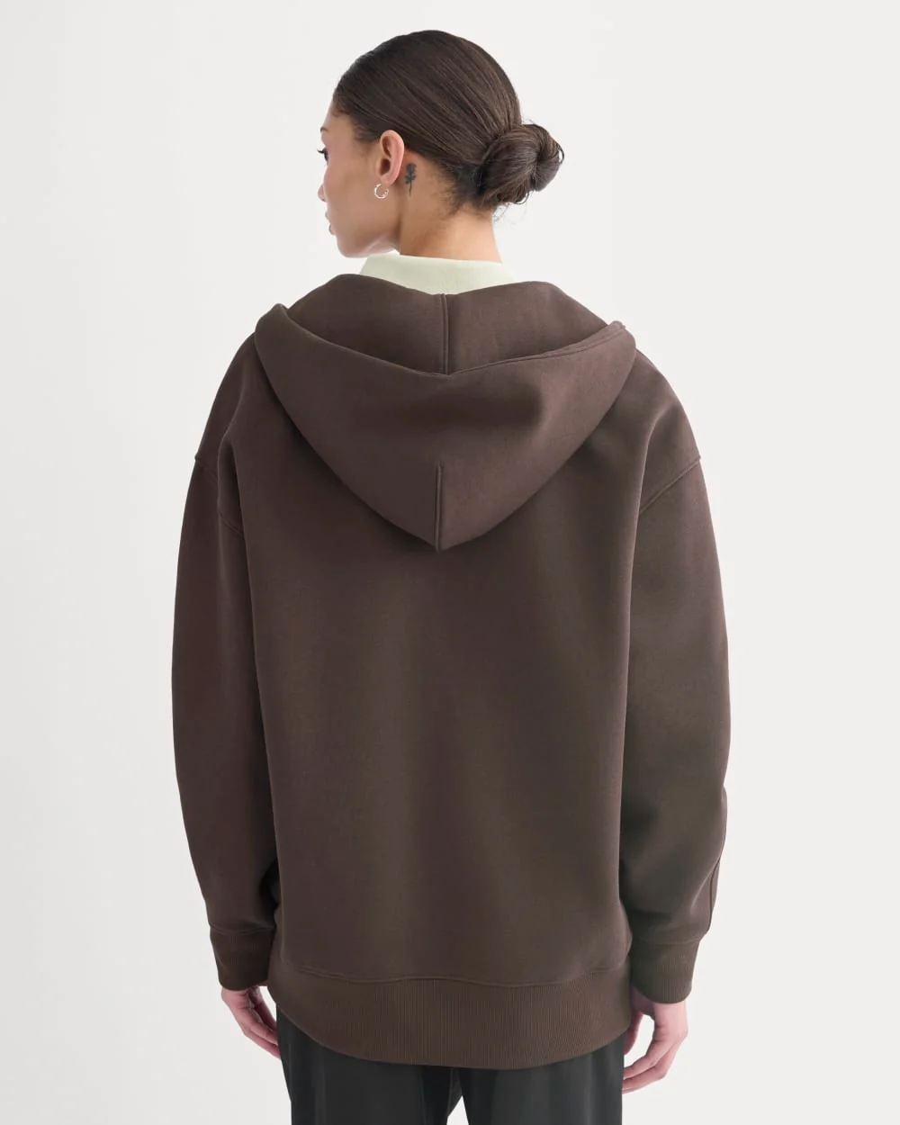 Luxe Fleece Oversized Full-Zip Hoodie | Dark Chocolate