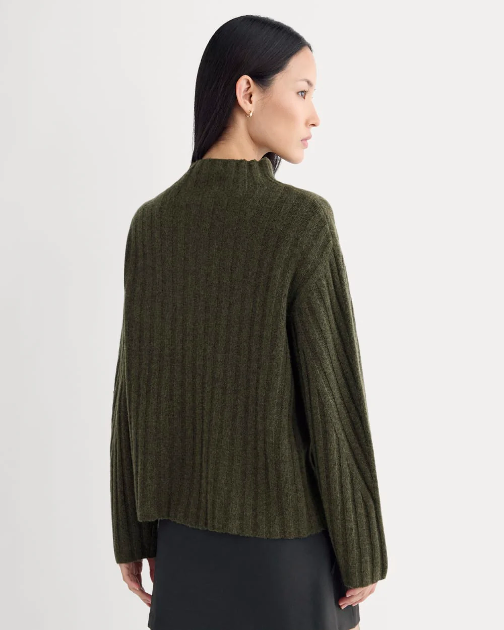 Funnel-Neck Sweater in Wool Cashmere | Heather Beech