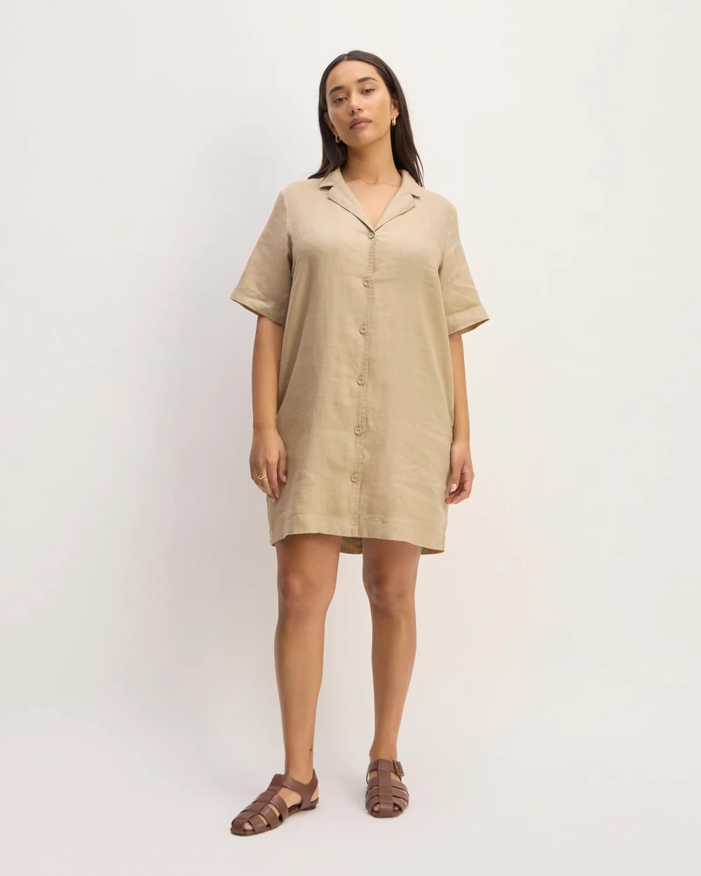 The Shirtdress in Linen | Trench Coat Khaki