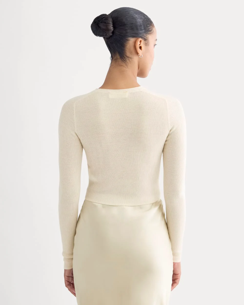 The Cropped Crew Top in Ultrafine Merino | Parchment