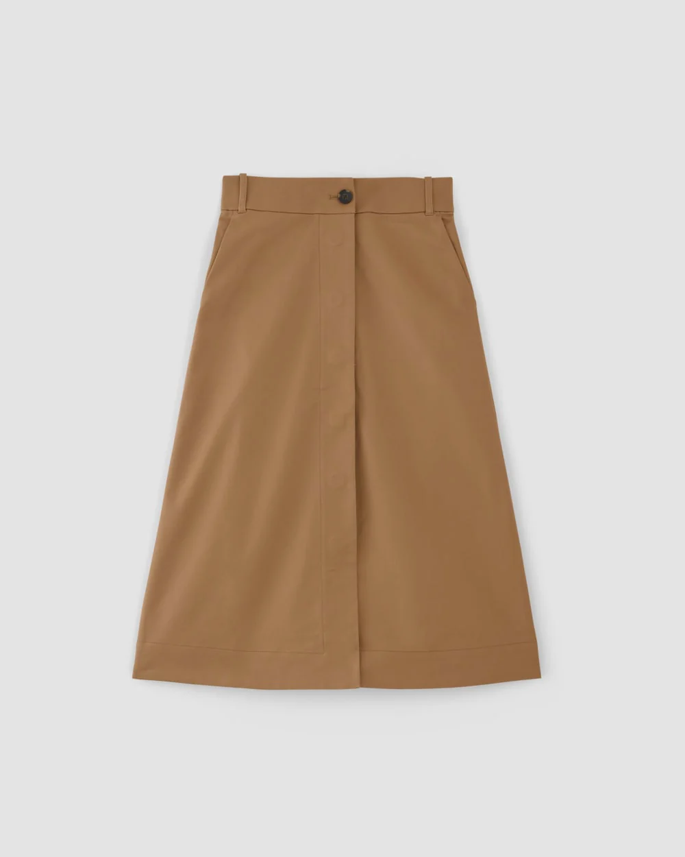 The Structured Cotton A-Line Skirt | Toasted Coconut