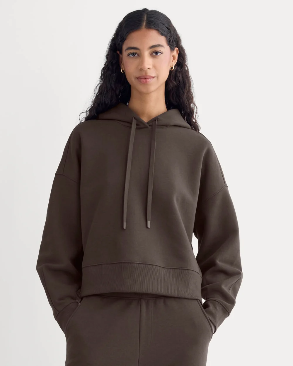 Cropped Luxe Fleece Hoodie | Dark Chocolate