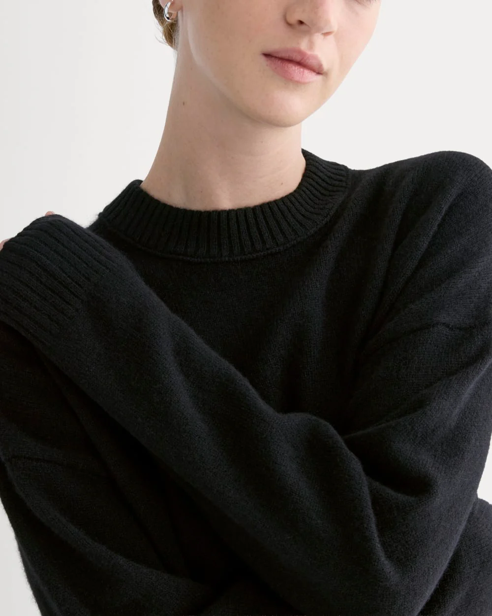 Cashmere Boyfriend Sweater | Black