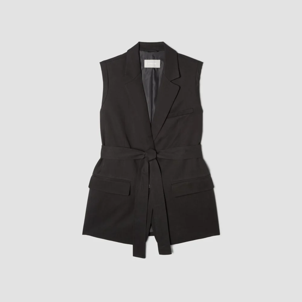 The Sleeveless Blazer in Buttersmooth | Black