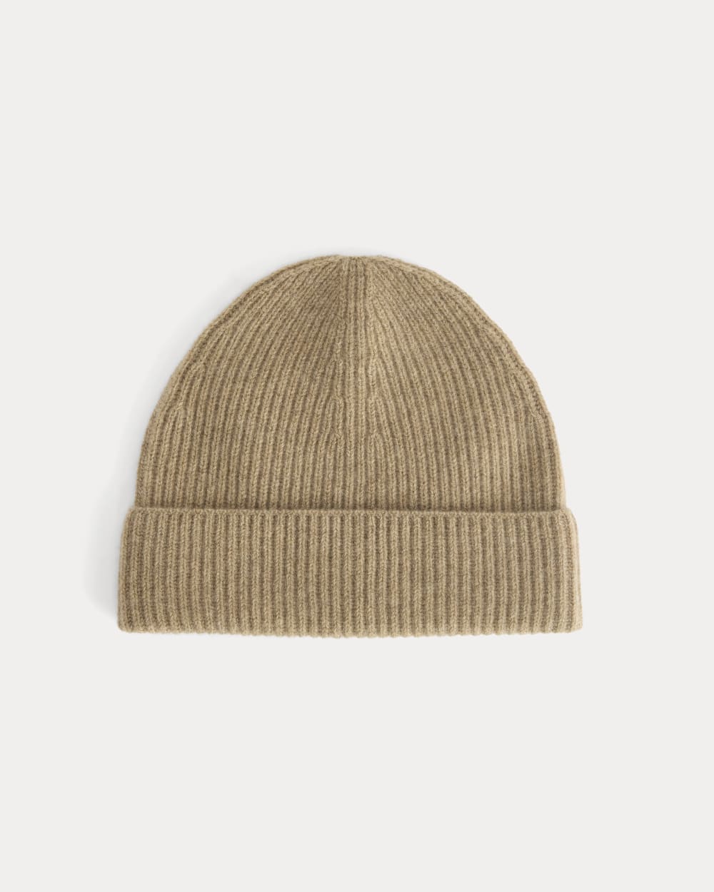 The Cashmere Ribbed Beanie | Dark Heathered Camel