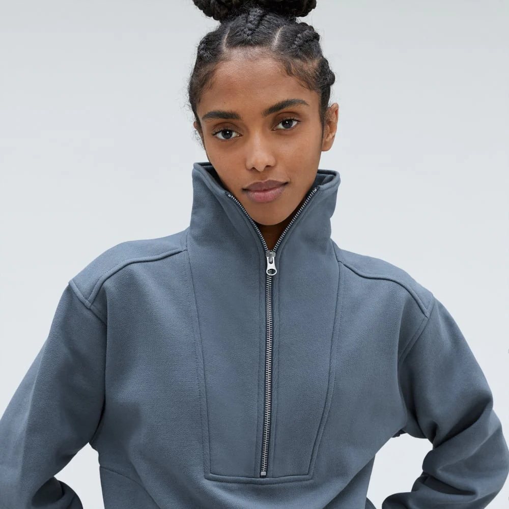 The Track Half-Zip | Faded Blue