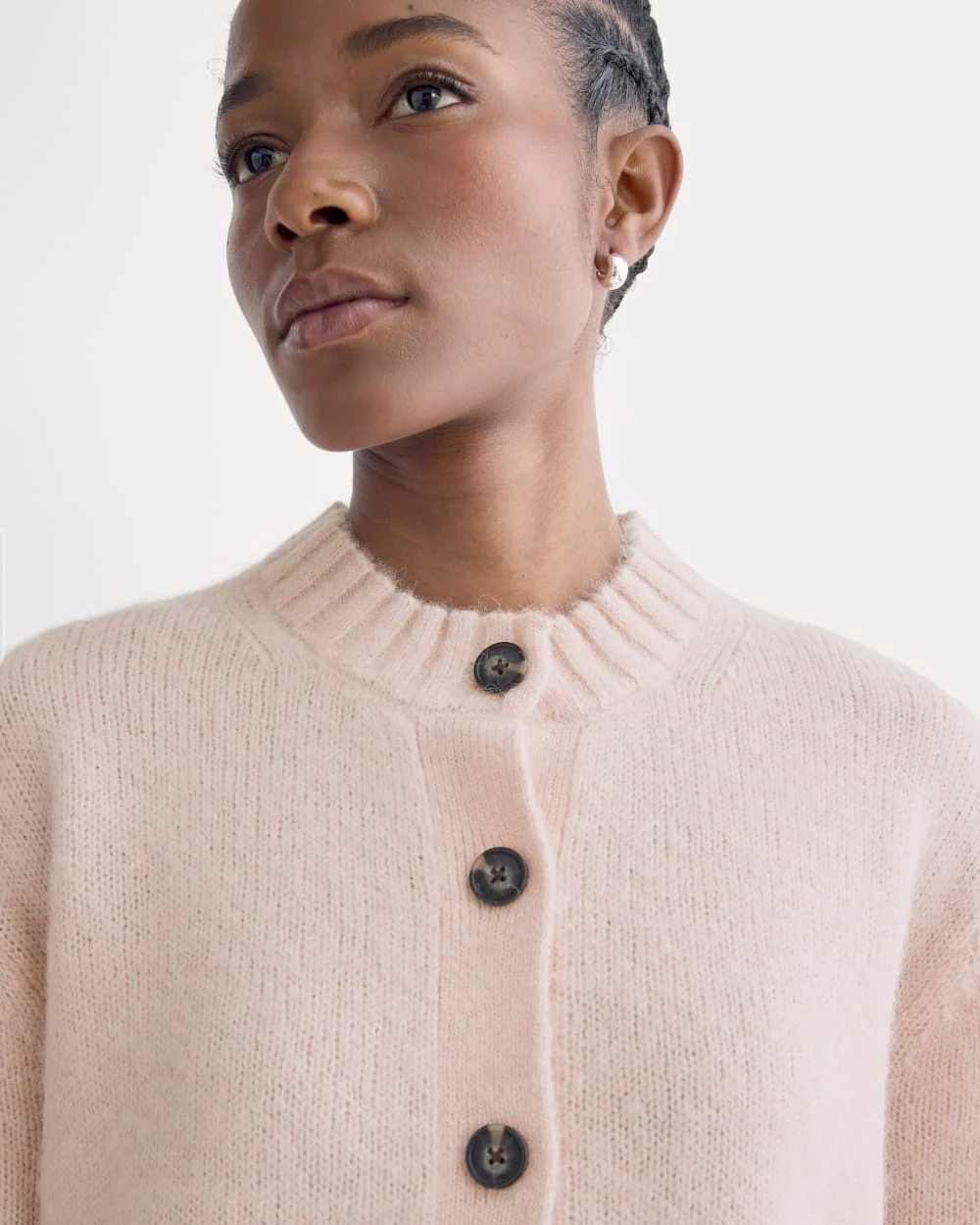 The Crew Cardigan in Alpaca | Soft Rose