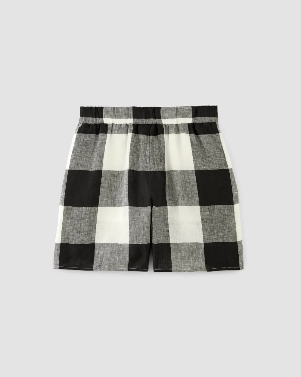 The Linen Easy Short | Bone / Black Check