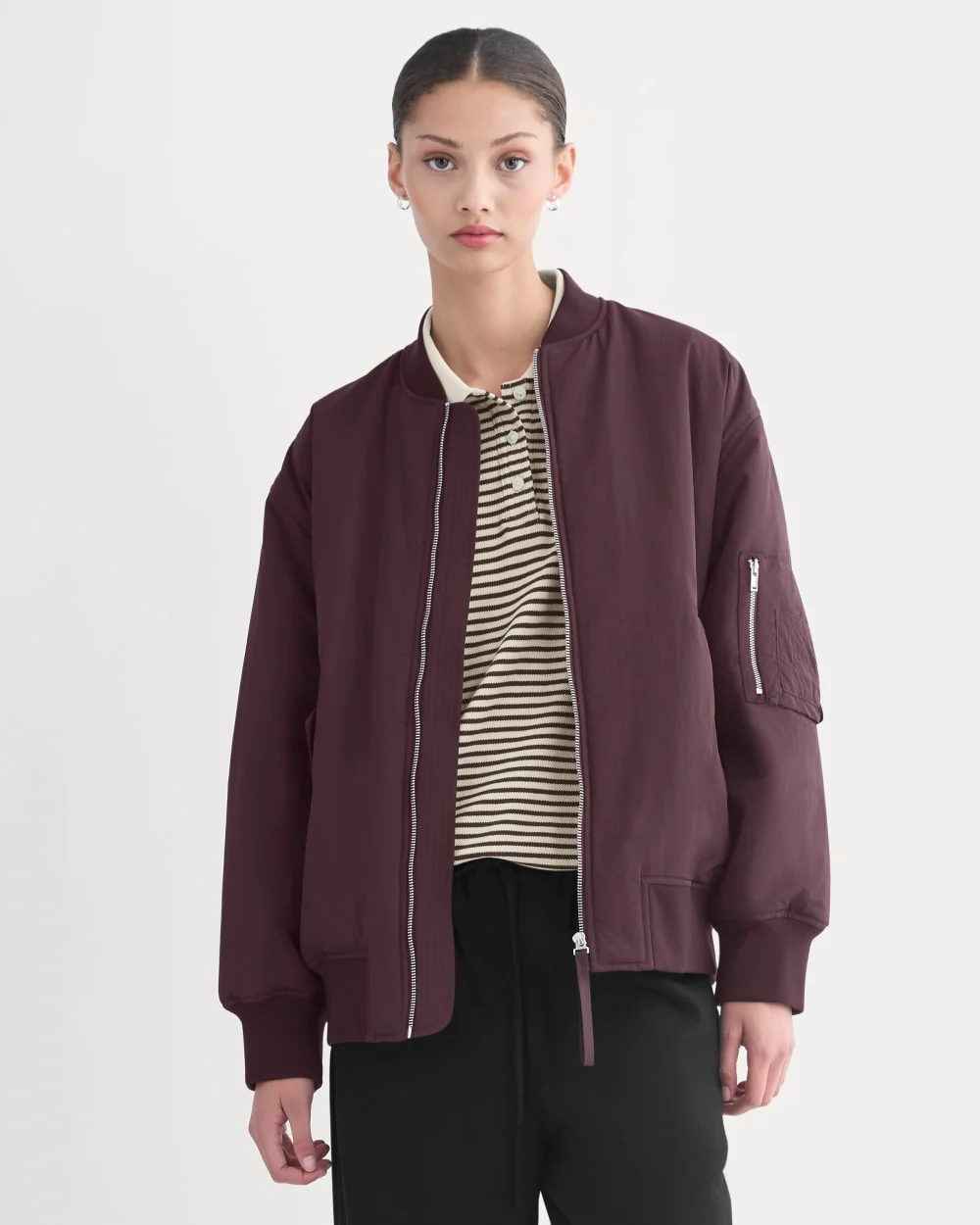 Renew Oversized Puffer Bomber | Deep Plum