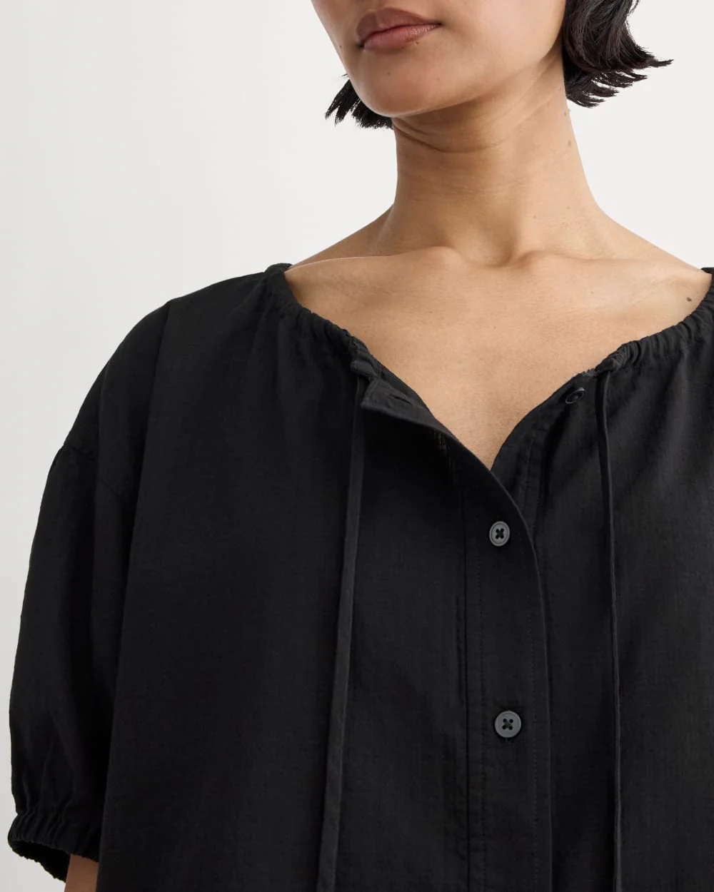 The Gauze Button-Up | Black