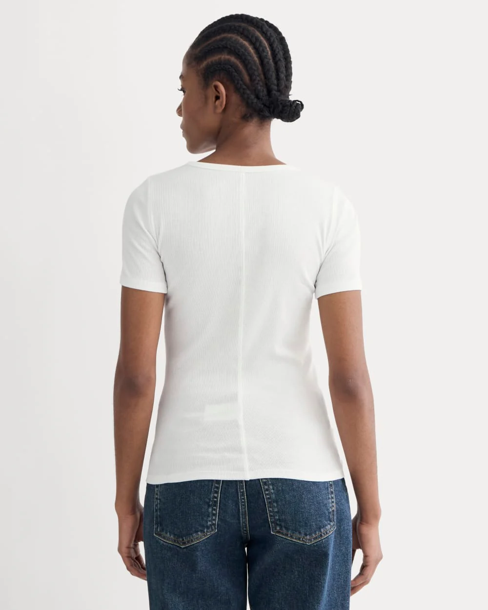 The Luxe Rib Crew | White