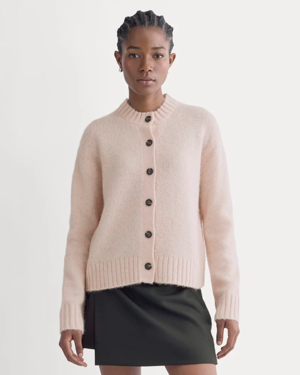 The Crew Cardigan in Alpaca | Soft Rose