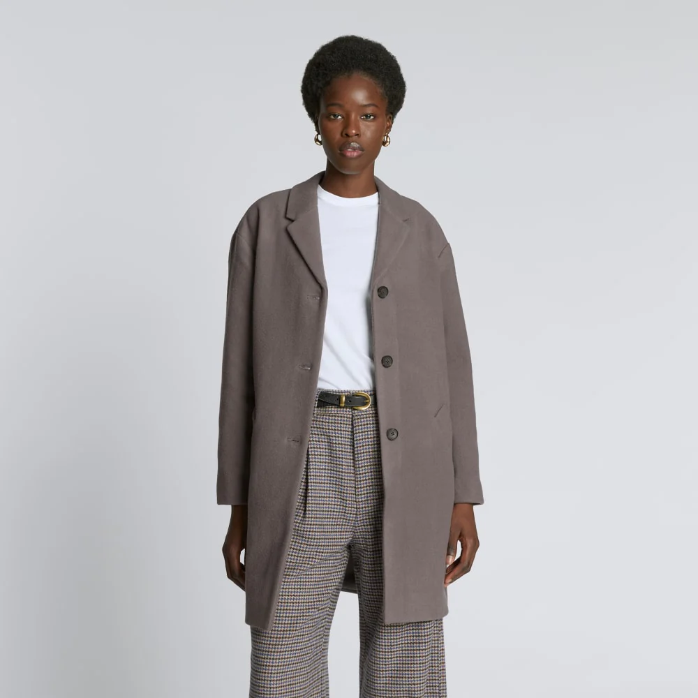 The Italian ReWool® Cocoon Coat | Taupe Grey