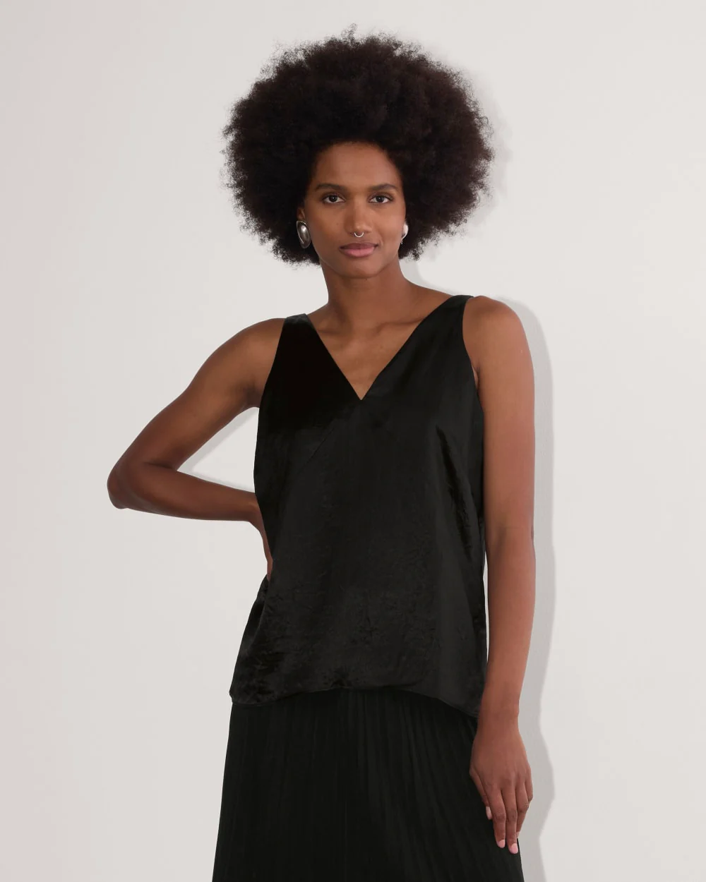The Satin Tank | Black