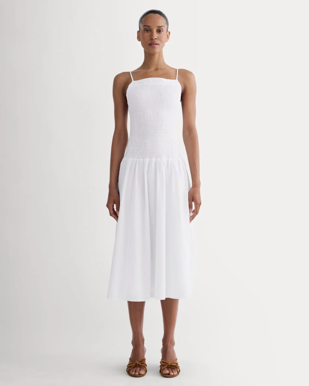 The Gauze Open-Back Dress | White