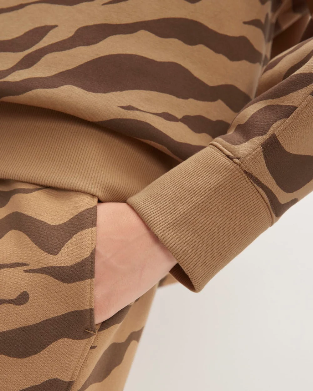 The ReTrack Oversized Crew | Cocoa Tiger Stripe