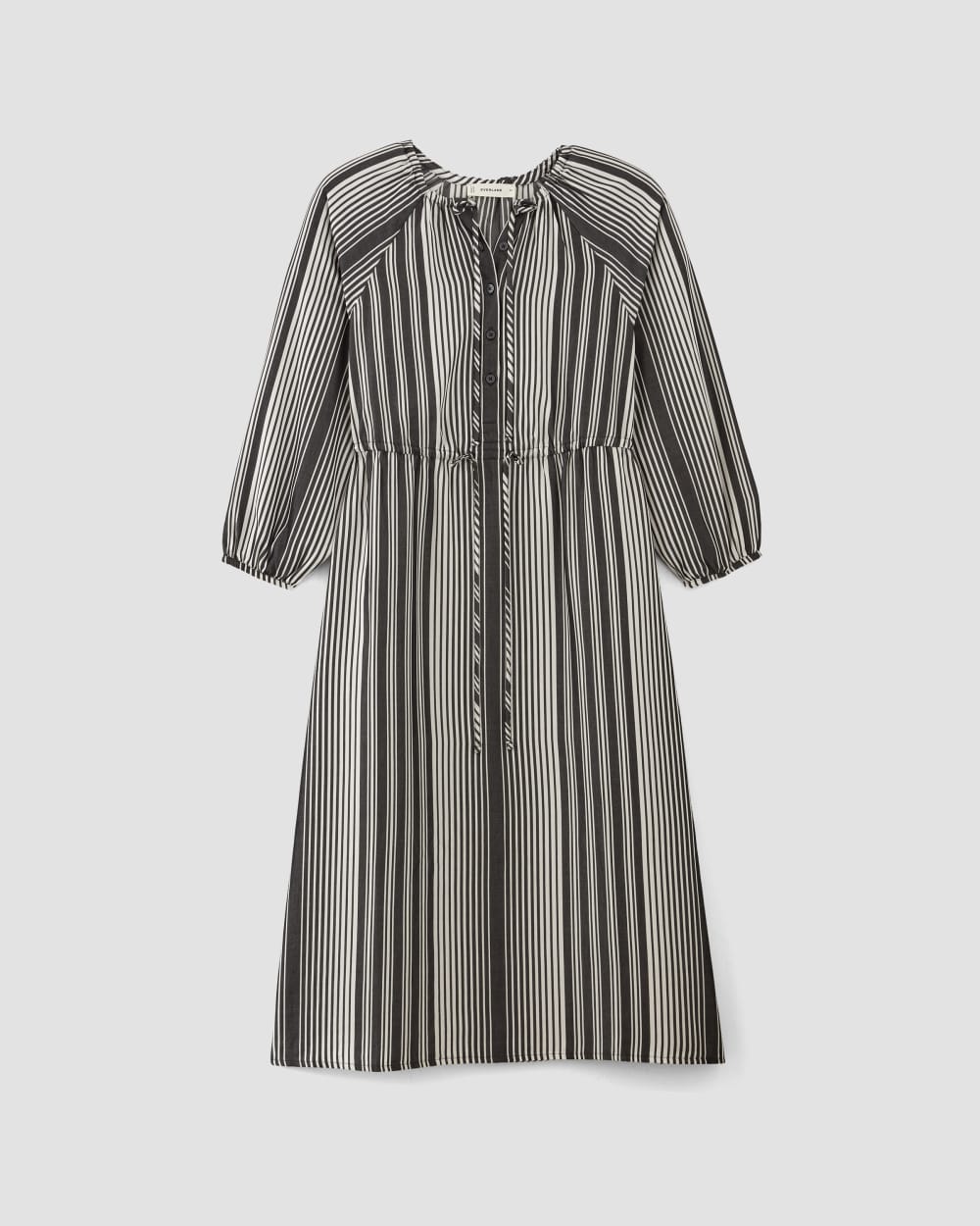 The TENCEL™ Gathered Maxi Dress | Black / Bone