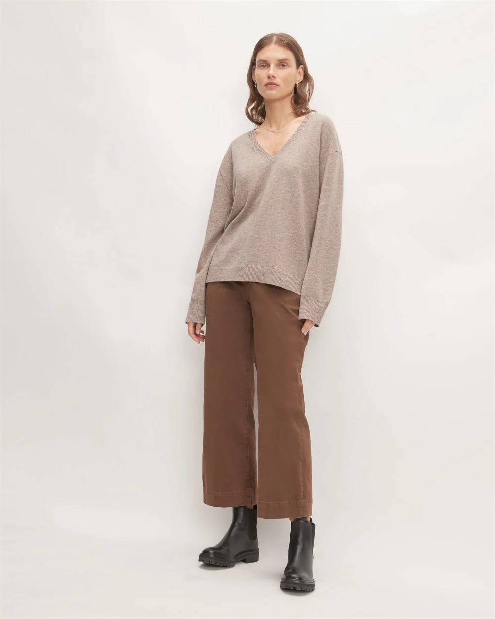 The Classic V in Cashmere | Toasted Sesame