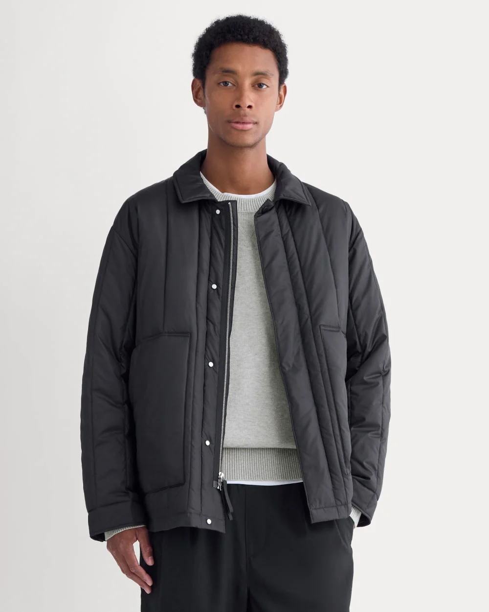 ReNew Vertical-Quilted Jacket | Black