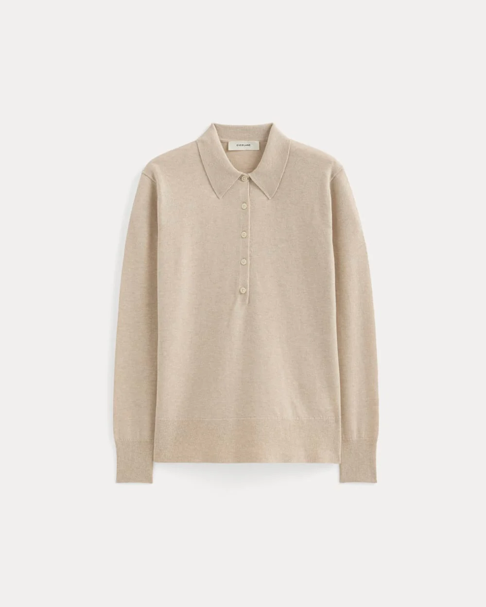 Oversized Polo Sweater in Cotton Merino | Heather Barley