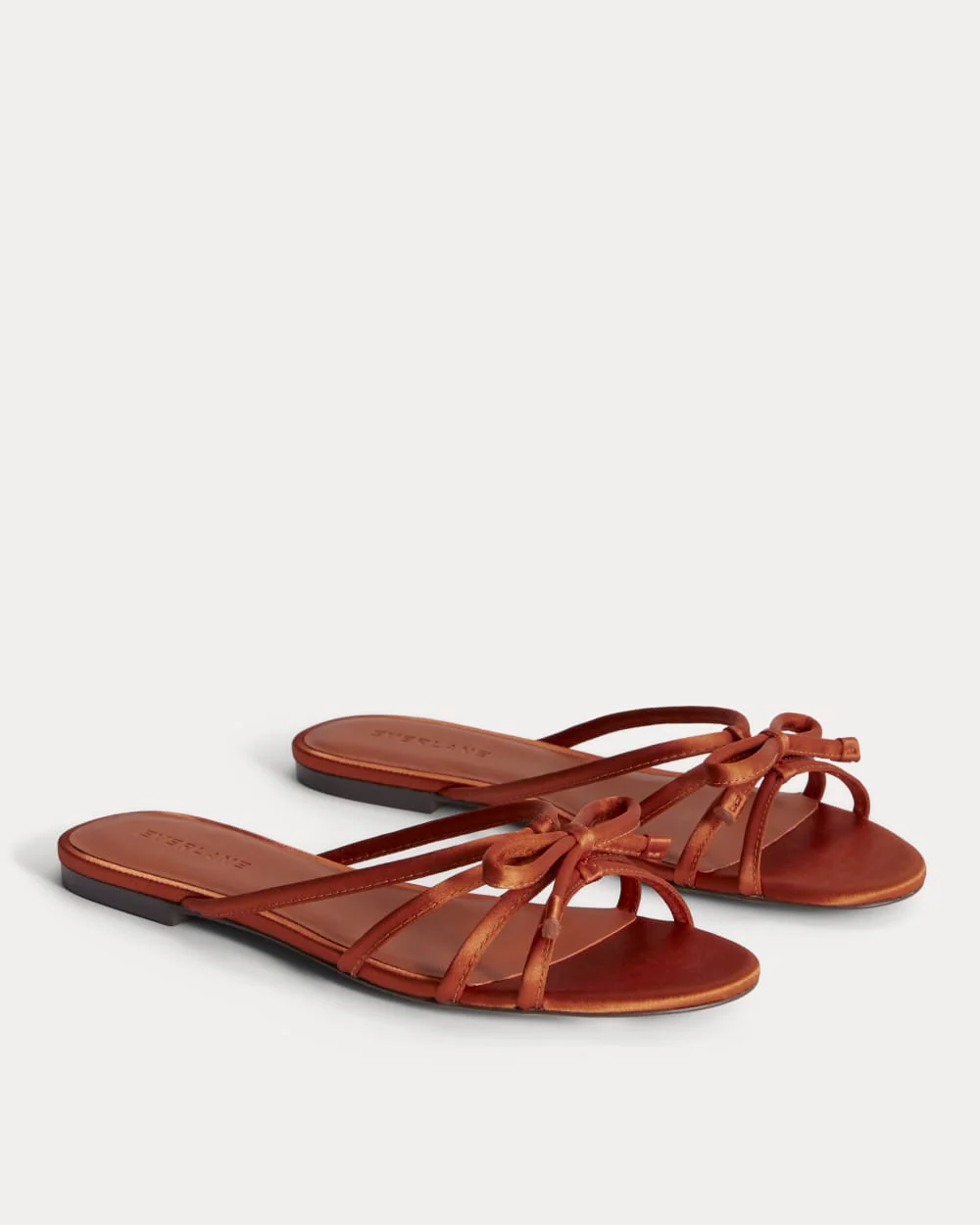 The Bow Sandal | Deep Amber Satin