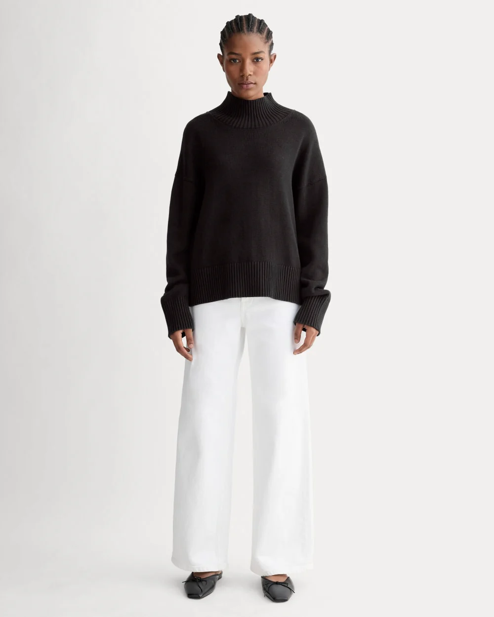 The Boxy Turtleneck in Everyday Cotton | Black